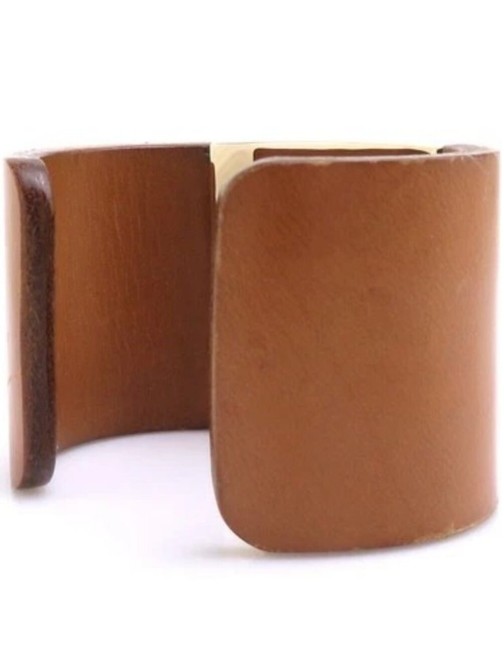 Auth FENDI Bangle Bracelet Brown/Gold Leather/Metal - e61919j - Picture 3 of 12
